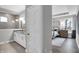 Spa-like bathroom with double vanity, large shower, and modern fixtures at 19381 Sumrall Pl, Westfield, IN 46074
