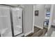 Bathroom with walk-in shower and view of living area at 19381 Sumrall Pl, Westfield, IN 46074