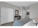 Bedroom with built-in desk and neutral decor at 19381 Sumrall Pl, Westfield, IN 46074
