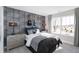 Stylish bedroom with a guitar-themed wall and ample space at 3518 Planck Cir, Danville, IN 46122