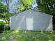 Backyard with detached garage and traditional siding at 1138 W 33Rd St, Indianapolis, IN 46208