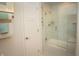 Clean bathroom with a glass shower and built-in seat at 17242 Cole Evans Dr, Noblesville, IN 46060