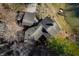 Aerial view of house and expansive property with pond at 3264 W Roberts Rd, Trafalgar, IN 46181