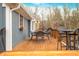 Outdoor patio dining area on a spacious wooden deck at 3264 W Roberts Rd, Trafalgar, IN 46181