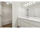 Bathroom with vanity, sink, and shower/tub combo at 3921 Wren Dr, Brownsburg, IN 46112