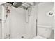 Basement bathroom with shower and toilet at 457 S High School Rd, Indianapolis, IN 46241