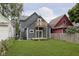 Gray house with deck and grassy backyard, wooden fence, and neighboring houses at 730 Sanders St, Indianapolis, IN 46203