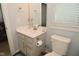 Simple bathroom with shower, toilet and vanity at 19243 Foley Dr, Westfield, IN 46074