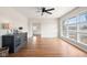 Spacious living room featuring hardwood floors and large windows at 2521 Cicero Rd, Noblesville, IN 46060