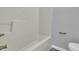 Clean tub and shower in updated bathroom at 4652 Kimmeridge Ln, Indianapolis, IN 46254