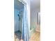 Bathroom with shower, tub and patterned tile floor at 502 W 38Th St, Indianapolis, IN 46208