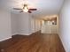 Open concept living room with hardwood floors and loft view at 513 N Park Ave, Indianapolis, IN 46202
