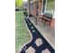 Landscaped front yard with stone pathway and mulch beds at 81 Middleton Rd, Franklin, IN 46131