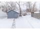 Exterior view of storage shed in snowy backyard at 1704 Nelson Ave, Indianapolis, IN 46203
