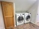 Laundry room with washer, dryer, and extra storage at 2062 Sumpter Trl, Columbus, IN 47203