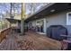 Spacious deck with seating area, overlooking a wooded area at 387 W Roszell Dr, Nineveh, IN 46164
