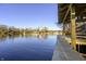 Peaceful lake view from a covered dock at 387 W Roszell Dr, Nineveh, IN 46164