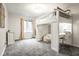 Bedroom with a built-in bunk bed and desk at 500 W 93Rd St, Indianapolis, IN 46260