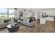 Open-concept living space with a combined living room, dining area, and kitchen at 11614 Hartwell St, Indianapolis, IN 46235