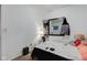 Bright bedroom with a double bed and mirror at 1363 & 1367 S Belmont Ave, Indianapolis, IN 46221