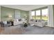 Bright living room with modern decor, large windows, stylish furniture, and a neutral color palette at 19452 Lewis Cir, Westfield, IN 46074