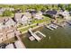 Real estate featuring waterfront homes with private docks, perfect for boating and lakeside enjoyment at 3150 Beach Blvd, Cicero, IN 46034
