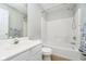Clean bathroom with white vanity, shower, and tile floor at 3150 Beach Blvd, Cicero, IN 46034