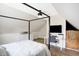 Bright bedroom featuring a canopy bed and a home office space at 3828 Highland Park Dr, Greenwood, IN 46143