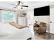 Comfortable bedroom with a king-size bed and en-suite bathroom at 3828 Highland Park Dr, Greenwood, IN 46143