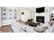 Living room boasts a fireplace, large sectional sofa, and gallery wall at 3828 Highland Park Dr, Greenwood, IN 46143
