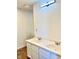 Clean bathroom with double vanity and shower at 521 N Swain St, Ingalls, IN 46048