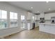 Modern kitchen with white cabinets, stainless steel appliances, and an island at 6322 Loraine Dr, Brownsburg, IN 46112