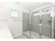 Modern bathroom with a glass enclosed shower at 9217 Hawley Dr, Indianapolis, IN 46216