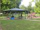 Park pavilion with picnic tables and playground nearby at 1914 N Linwood Ave, Indianapolis, IN 46218