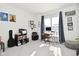 Bright home office with built-in shelving and large window at 4061 Omaha Dr, Bargersville, IN 46106