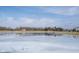 Frozen pond in a community with houses and trees in the background at 5328 Covington Ave, McCordsville, IN 46055