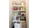 Well-organized office closet with ample shelving and storage at 5328 Covington Ave, McCordsville, IN 46055