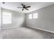Bedroom with neutral walls, carpet, a ceiling fan, and windows at 5442 W Turnbuckle Pl, McCordsville, IN 46055
