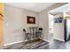 Small breakfast nook with metal table and chairs at 640 Blossom Dr, Avon, IN 46123