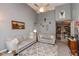 Spacious living room with gray walls, two couches, an area rug, and glimpses of dining area at 7775 N Kitchen Rd, Mooresville, IN 46158