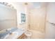 Bathroom featuring a shower/tub combo and updated vanity at 10832 Harness Way, Indianapolis, IN 46239