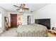 Main bedroom with barn door to bathroom and walk-in closet at 2214 Pleasant St, Indianapolis, IN 46203