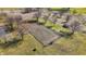 Aerial shot reveals a plot of land sectioned off, including planted rows and sparse vegetation at 10194 E 900 N, Markleville, IN 46056