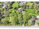 Expansive estate features manicured lawns, swimming pool, and tree-lined driveway from above at 14990 E 104Th St, Fishers, IN 46040
