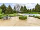 Outdoor patio with a fire pit, dining table, lounge chairs, and swimming pool at 14990 E 104Th St, Fishers, IN 46040