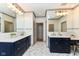 Bathroom with double sinks, quartz countertop, and modern lighting at 14990 E 104Th St, Fishers, IN 46040