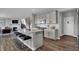 Modern kitchen with an island and stainless steel appliances at 3050 Vista View Dr, Greenwood, IN 46143