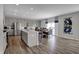 Modern kitchen with stainless steel appliances and an island at 3050 Vista View Dr, Greenwood, IN 46143