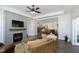 Spacious living room with fireplace and open floor plan at 2811 Grandview Ln, Greenwood, IN 46143