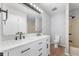 Modern bathroom with white cabinets and black matte fixtures at 2634 Country Estates Dr # 17, Indianapolis, IN 46227